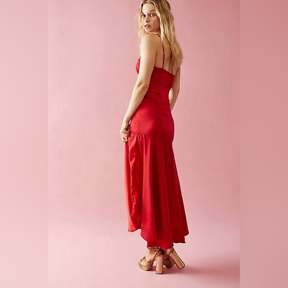 NWOT Free People DELFI Dia Dress Size Large In Red - Picture 1 of 14